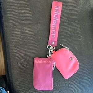 Lululemon. New-no tags. Dual pouch wristlet. Pink